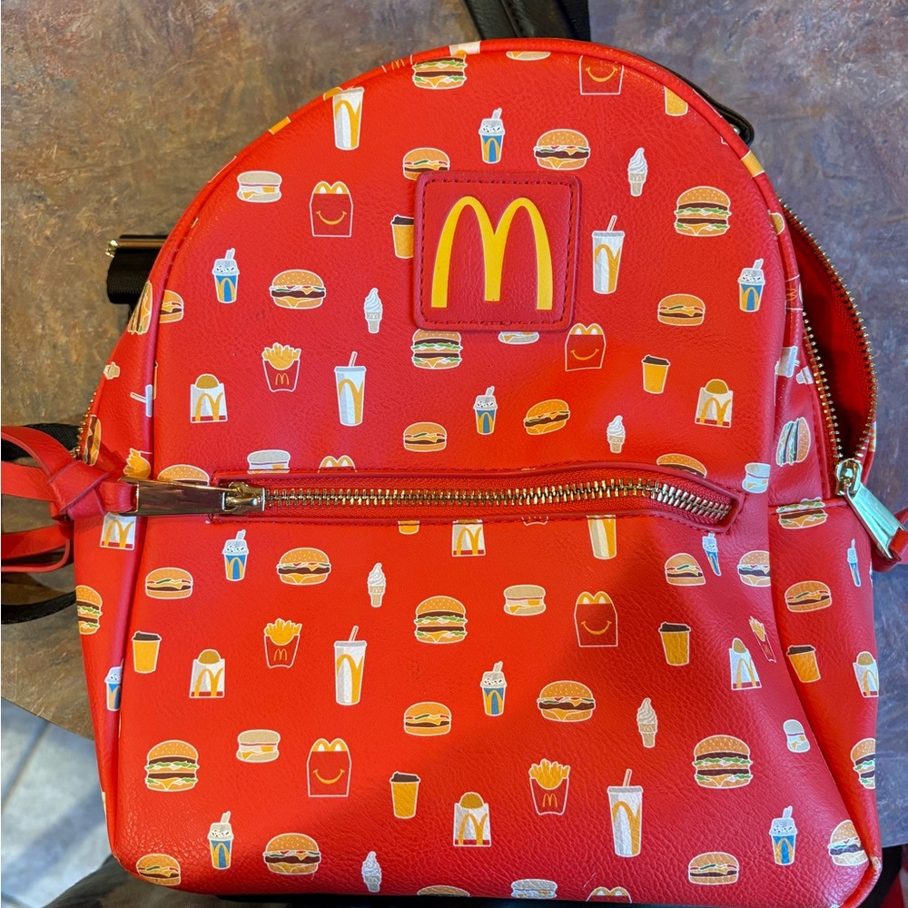 MAD Engine Red Kids Backpack with McDonald's Icons